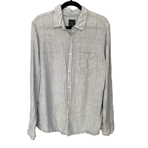 Light Blue Linen Button-Down Shirt – Size Large – Lefties Man